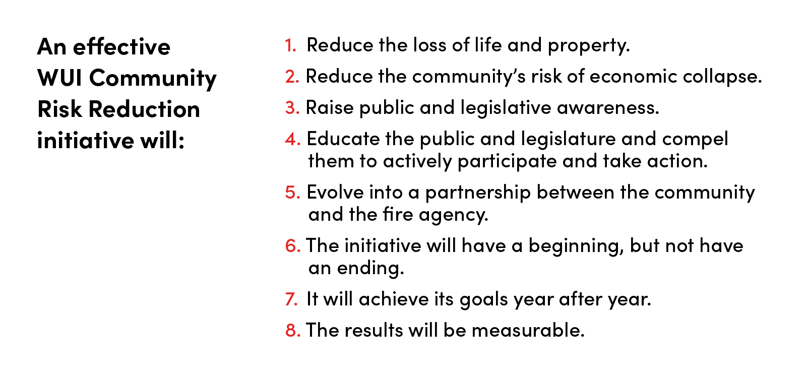 8 steps for a successful WUI Community Risk Reduction initiative